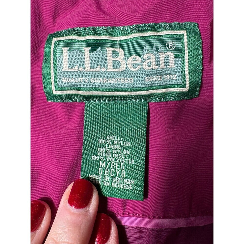 L.L.Bean Jacket Womens Size M Purple Hooded Lightweight Full Zip Outdoor - Picture 14 of 14
